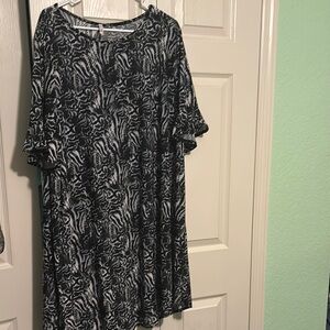 Black and White Patterned Dress